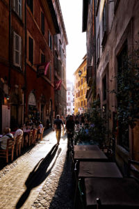 Photo of a man's shadow on a downtown walkway, Venice Italy, by visionbypixels.com