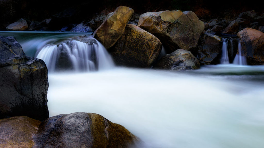 Photo of a Merced River waterfall at Yosemite National Park, California, by visionbypixels.com